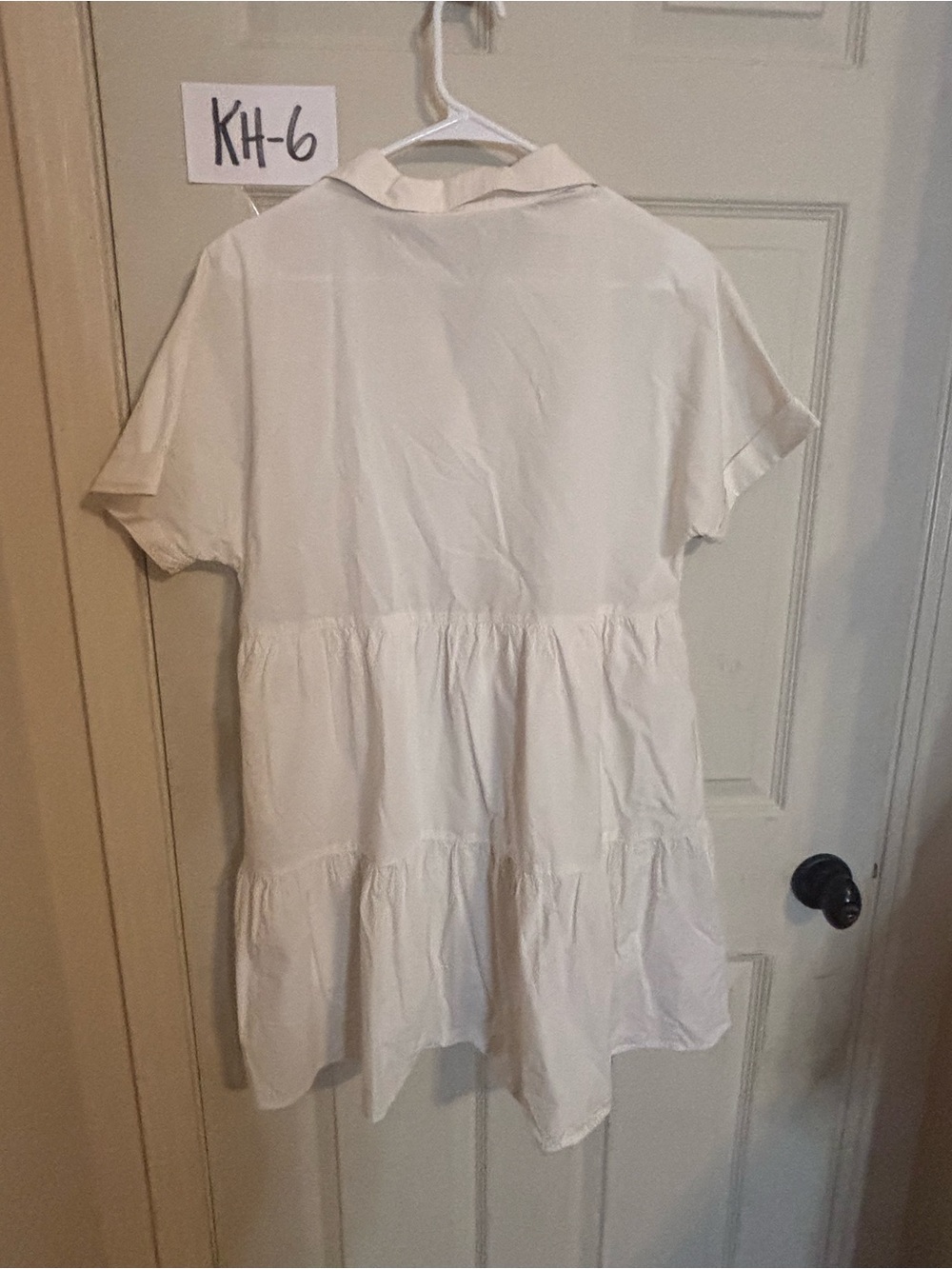 THML Cream Button-Down Shirt Dress with Collar - Picture 3 of 3